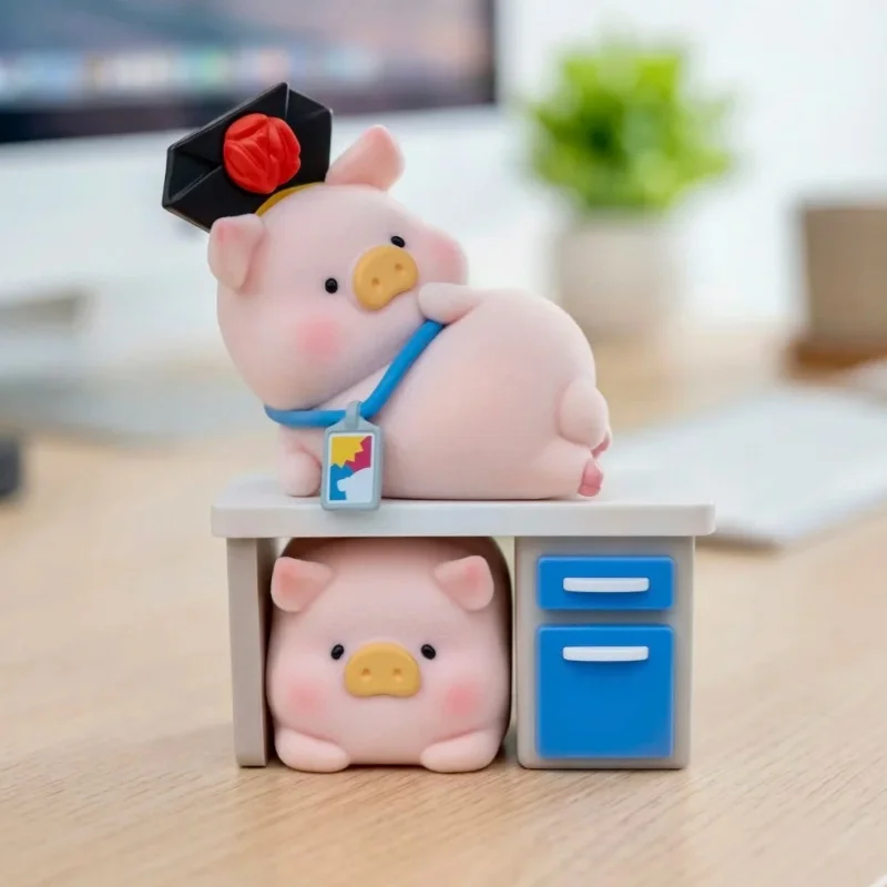 

New Lulu Canned Pig Office Pig Series Blind Box Cute Flocked Figure Desktop Decoration Toy Collection Mystery Box Surprise Gift
