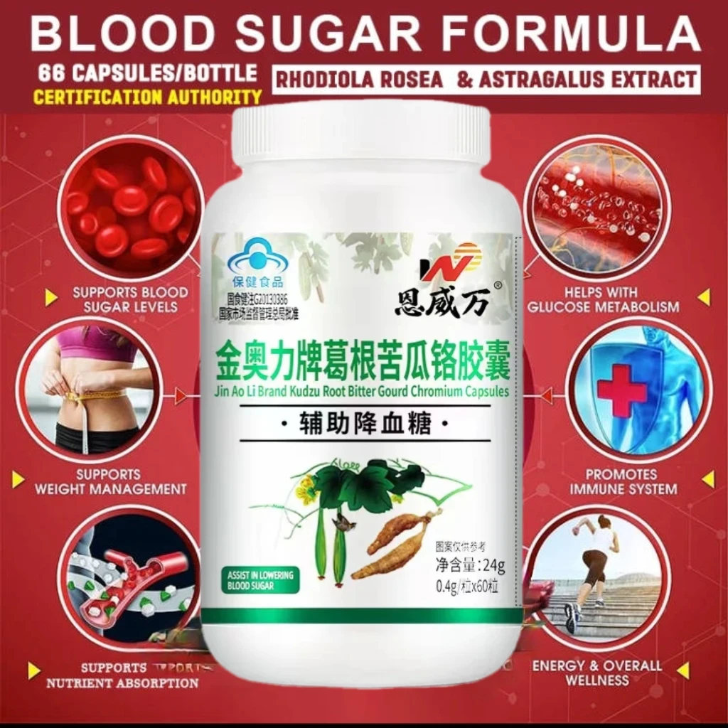 Organic Bitter Melon&root of kudzu vine Capsules for diabetes, hypertension & cardiovascular health, weight management