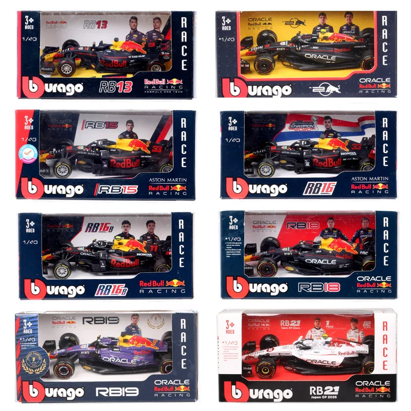 Bburago 1/43 Red Bull Racing RB13 RB15 RB16 B RB18 RB19 RB20 RB21 #33 #3 Ricciardo #1 Verstappen #11 Perez #22 GP Car Model Toy