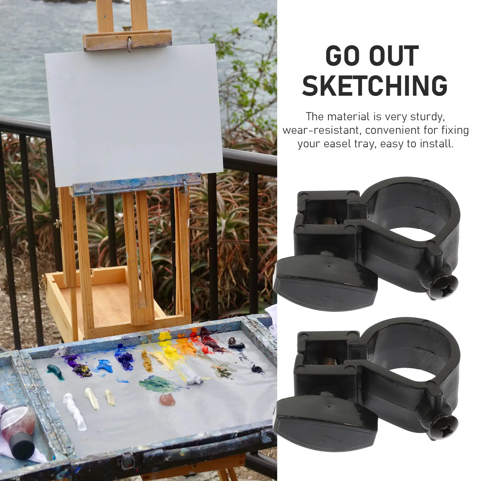 

1 Set Easel Tray Parts Compact Sturdy Detachable Professional Easel Accessories Adjustable Replaceable Buckles for Painting