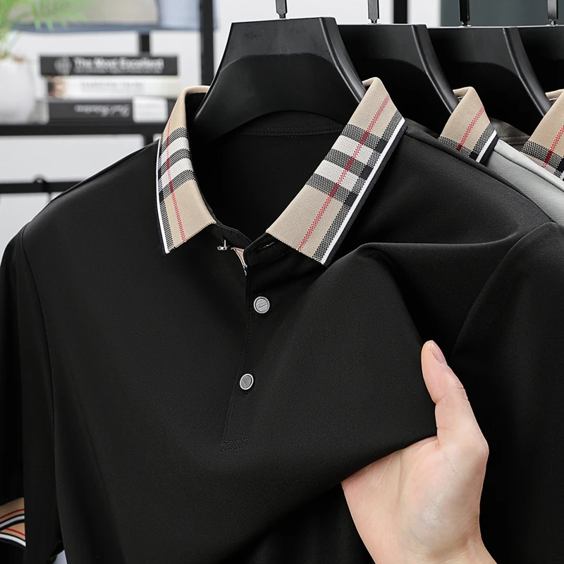 

Light Luxury New Men's Polo Shirt Summer Thin Style Business Casual Lapel T-shirt Men's Short Sleeved Shirt