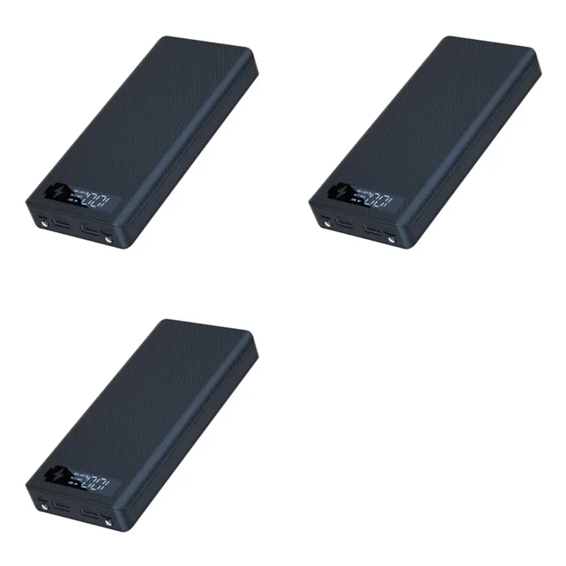 DTB7 3X 18650 Power Bank Case Battery Storage Box, 8x18650 Holder, Dual USB, LED Display, Type-C Input, Detachable, No Weld,