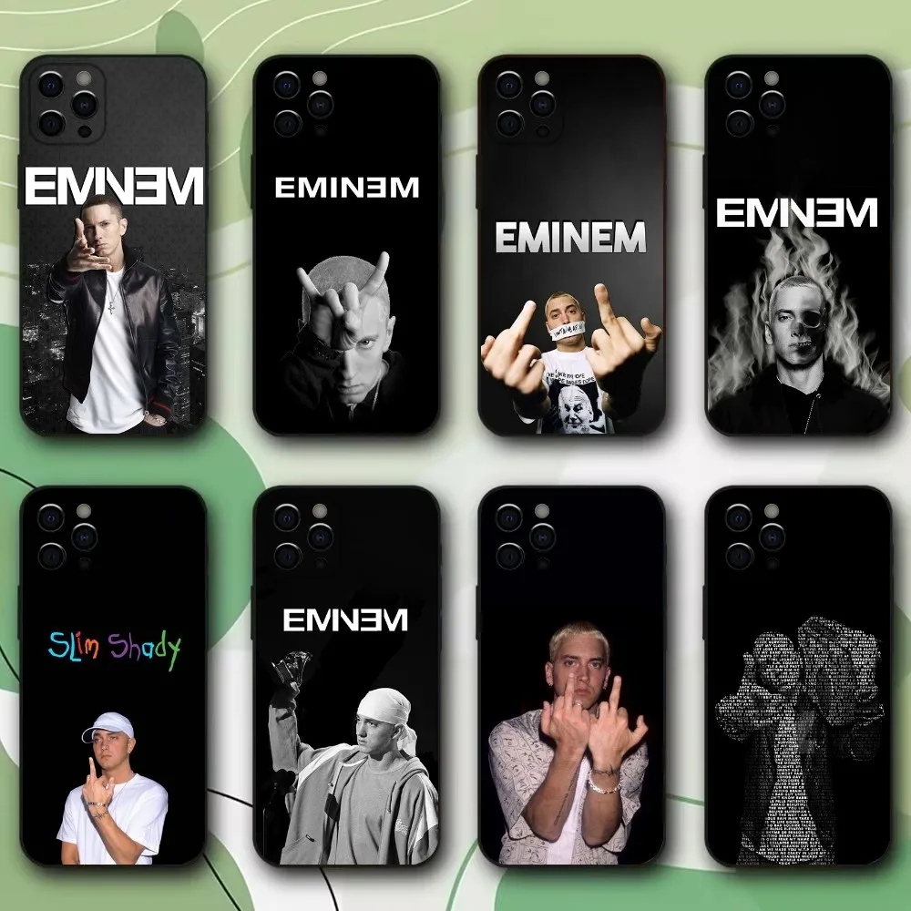 Rapper E-Eminem Phone Case For iPhone 16,15,14,13,12,11,Pro,X,XS,Max,XR,Plus,Mini Soft Black Cover