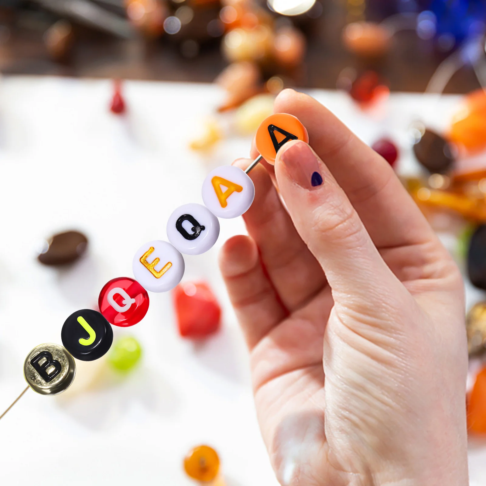 

1 коробка DIY ремесленные бусины с различными буквами, плоские разделители, свободные бусины для изготовления ювелирных изделий, ожерелье, браслет, декоративный модный набор из бисера