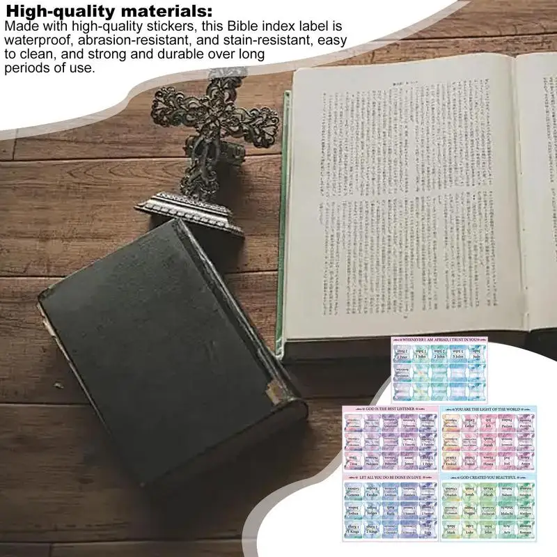 Bible Book Tabs Easy Navigation Boho Style Laminated Bible Tags Waterproof Alphabet Bible Stickers 5 Sheets Journaling Tabs For
