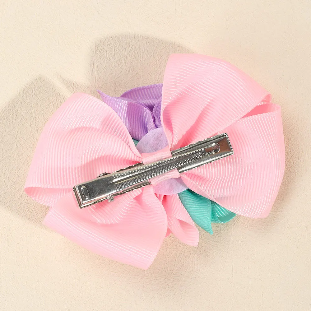 2PCS Sweet Pink Bow Hairpin Kawaii Barrettes Headwear Solid Ribbon Bowknot Hair Clip Hair Styling Tools Boutique Accessories