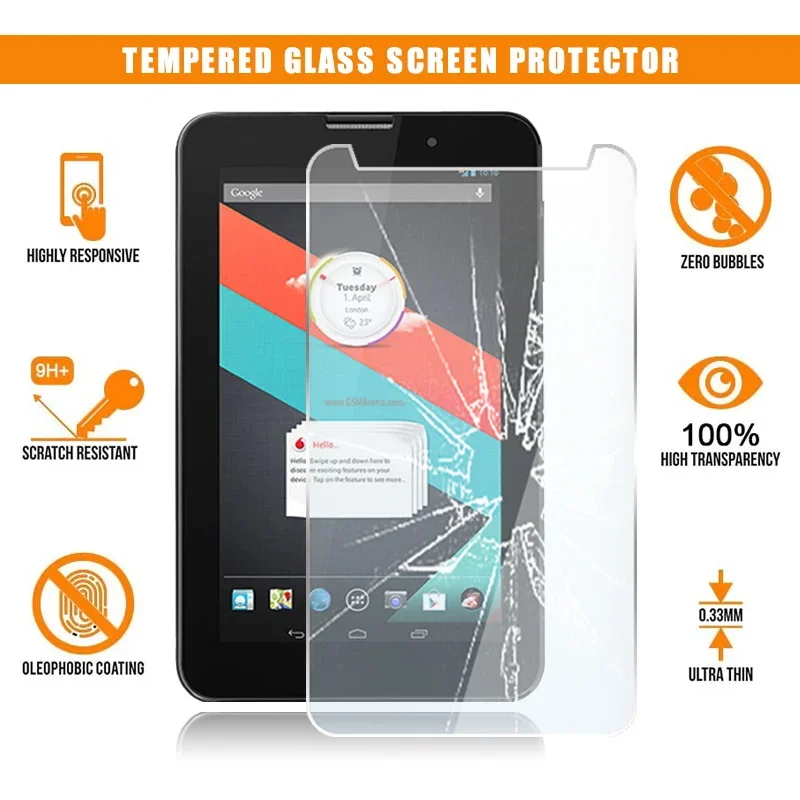 

For Vodafone Smart Tab III 3 7" Tablet Tempered Glass Screen Protector Scratch Resistant Anti-fingerprint Film Cover