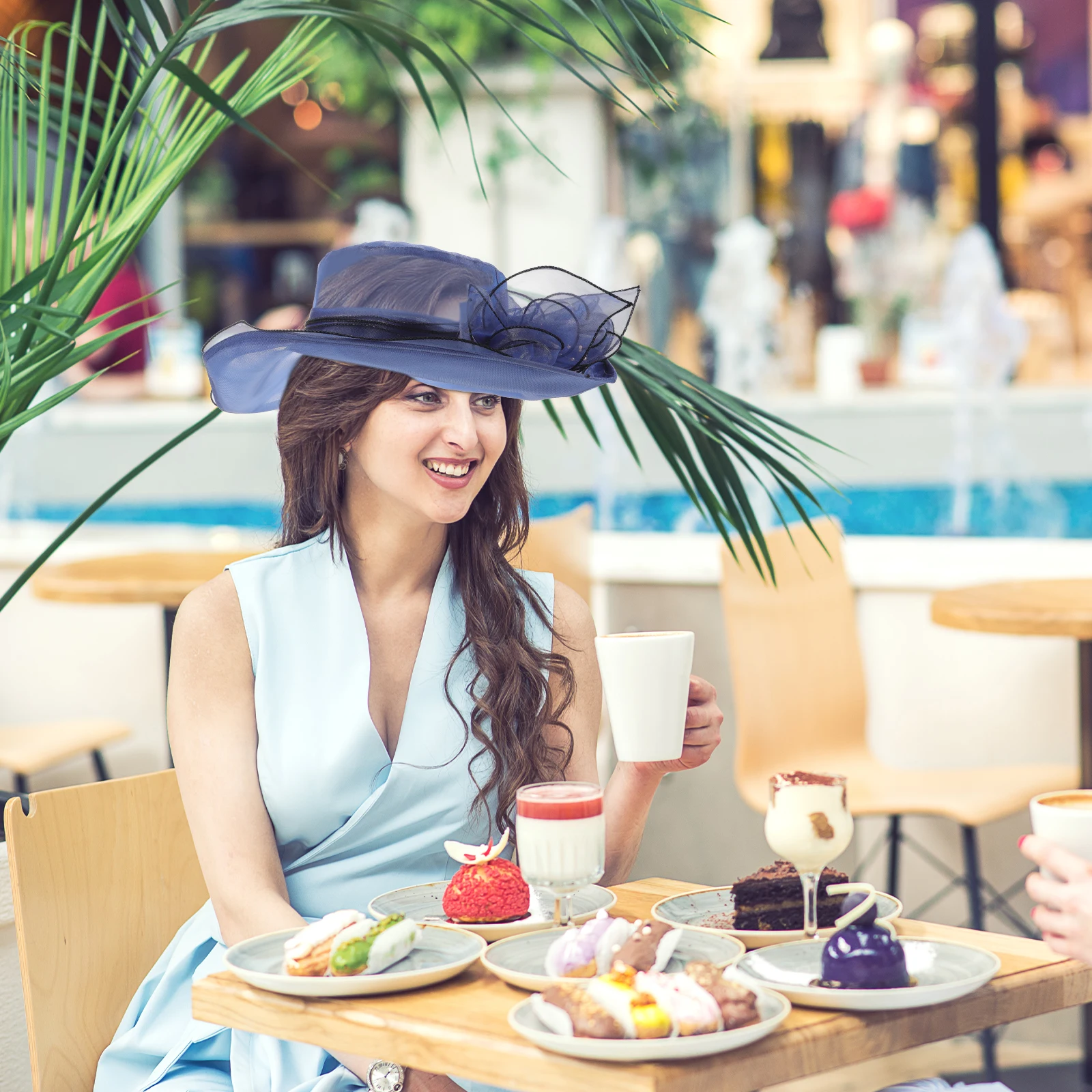 

Sun Hat for Women Wide Brim Gauze Outdoor Hats Breathable Lightweight Visor Caps Fascinator Church Hats Sunshade