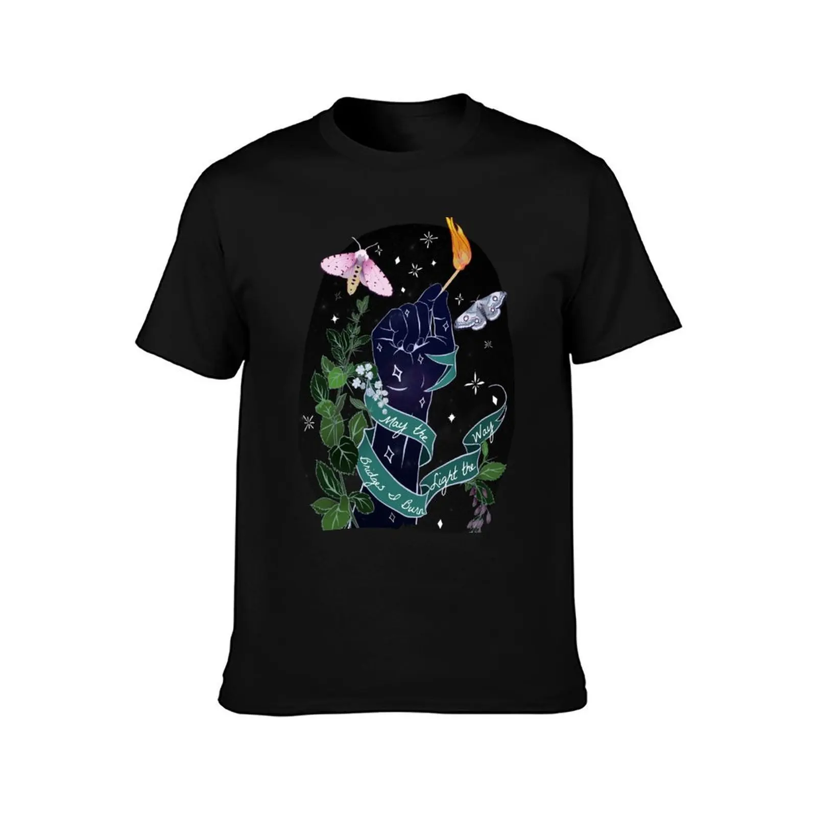 May The Bridges I Burn Light The Way T-Shirt, Summer Casual Cotton Tee, Oversized Streetwear Tops, Vintage Graphic Print