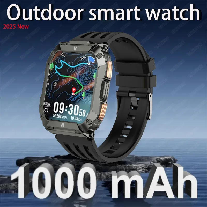 

New1000mAh Battery Smart Watch 1.95 Inch AMOLED Screen Men Outdoorsports Watch IP68 Waterproof Bluetooth Call Sports Smartwatch