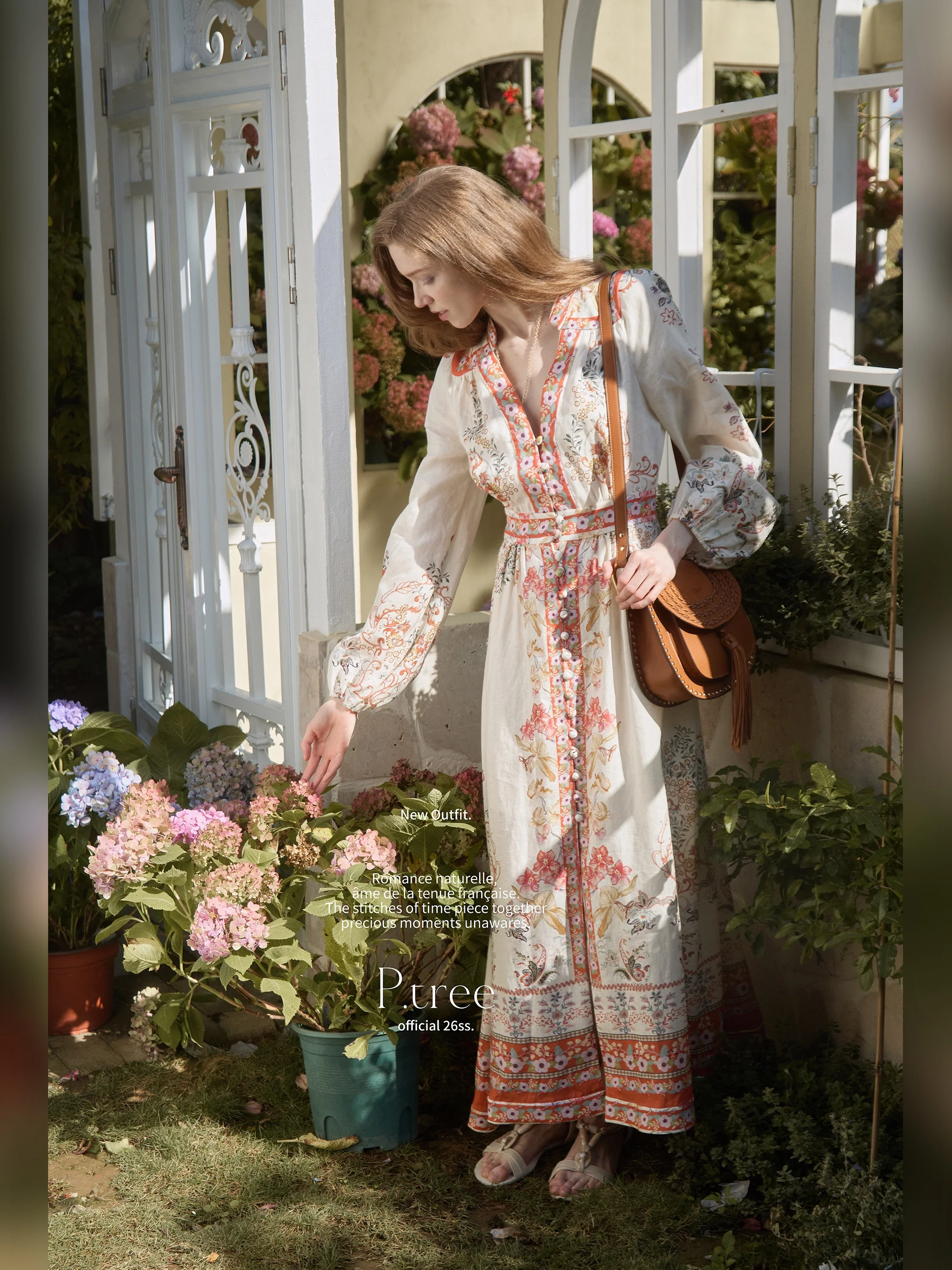 

Льняная блузка ручной работы Dr Ptree Provence Flower Path, лимитированная серия к Новому году, 100% лен, с длинным рукавом, для повседневной носки, однотонная.