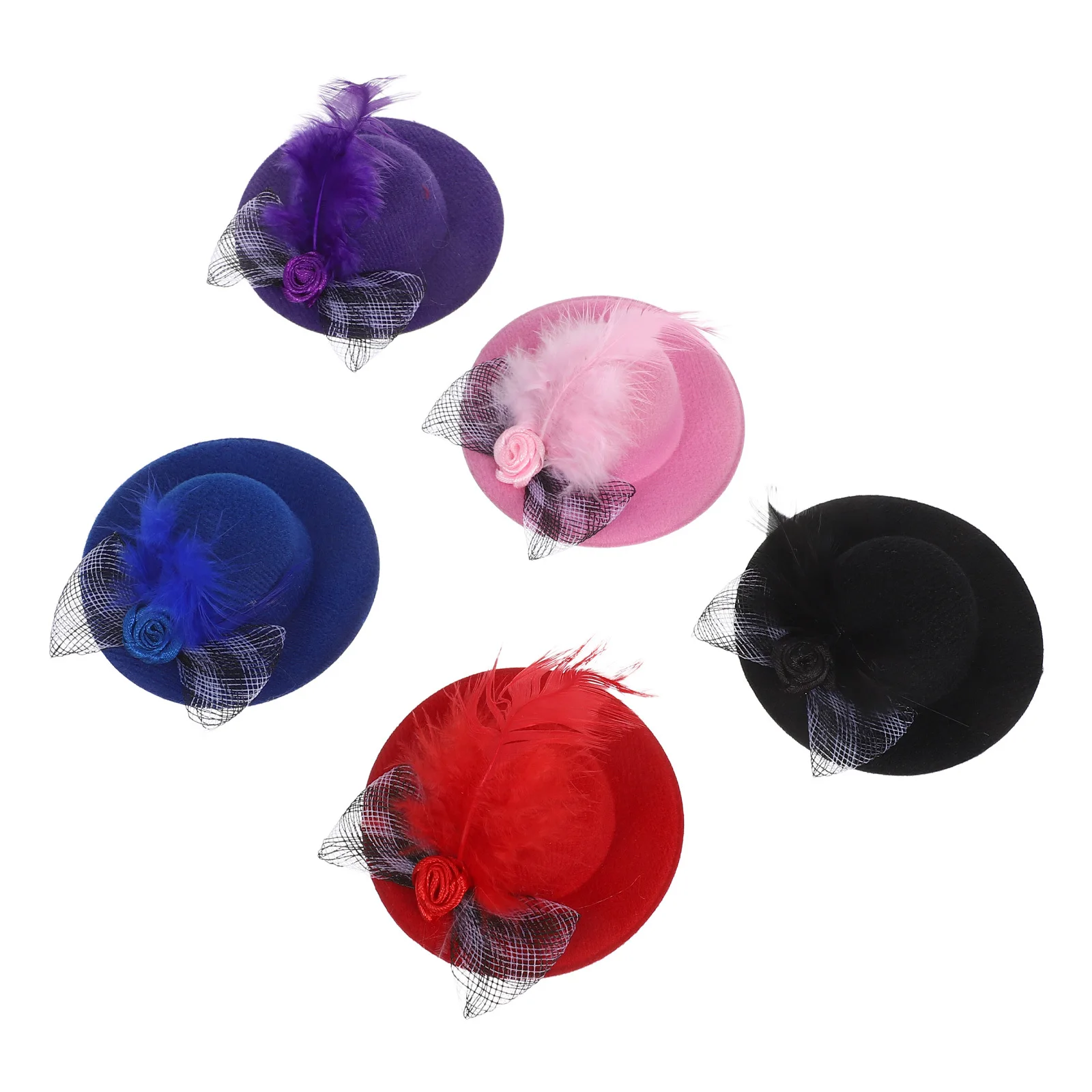 5 قطع من القبعات الصغيرة للحرف اليدوية متعددة الأغراض تستخدم إكسسوارات مثالية ذاتية الصنع أغطية رأس مصغرة تحتاجات الديكور الإبداعي
