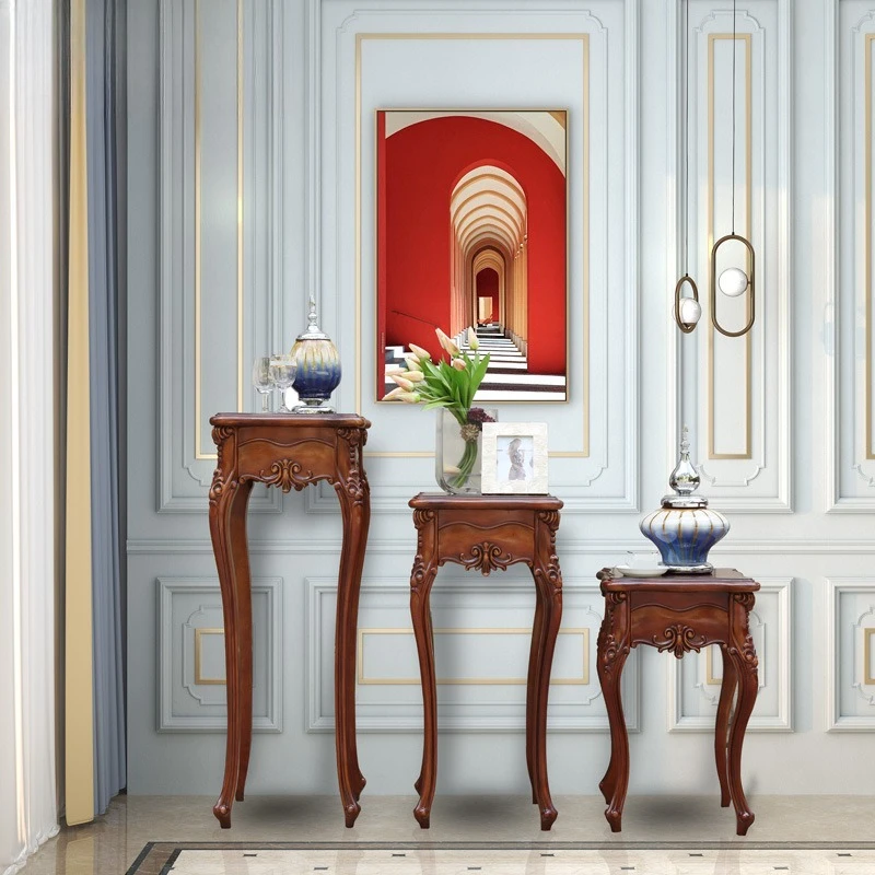 

Furniture American all-solid wood flower stand, living room floor-to-ceiling wooden flower table, European simple shelf