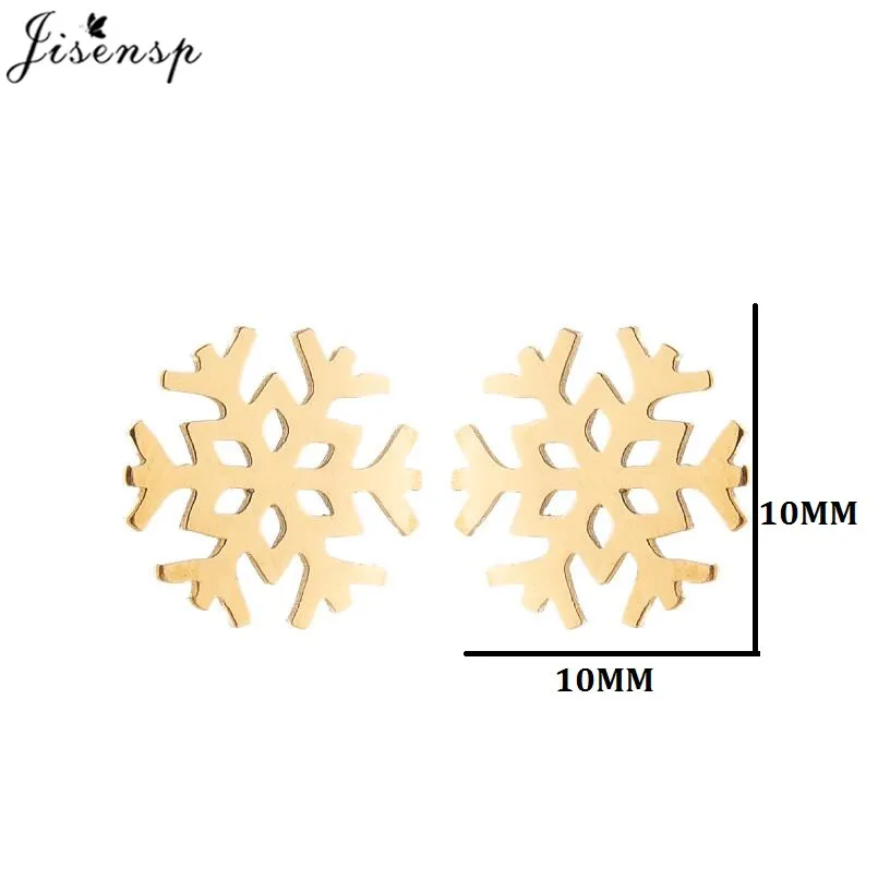 Christmas Stainless Steel Tree Snowflake Earring for Women Asymmetry Ear Jewelry Girls New Year Deer Earrings Gifts Accessories