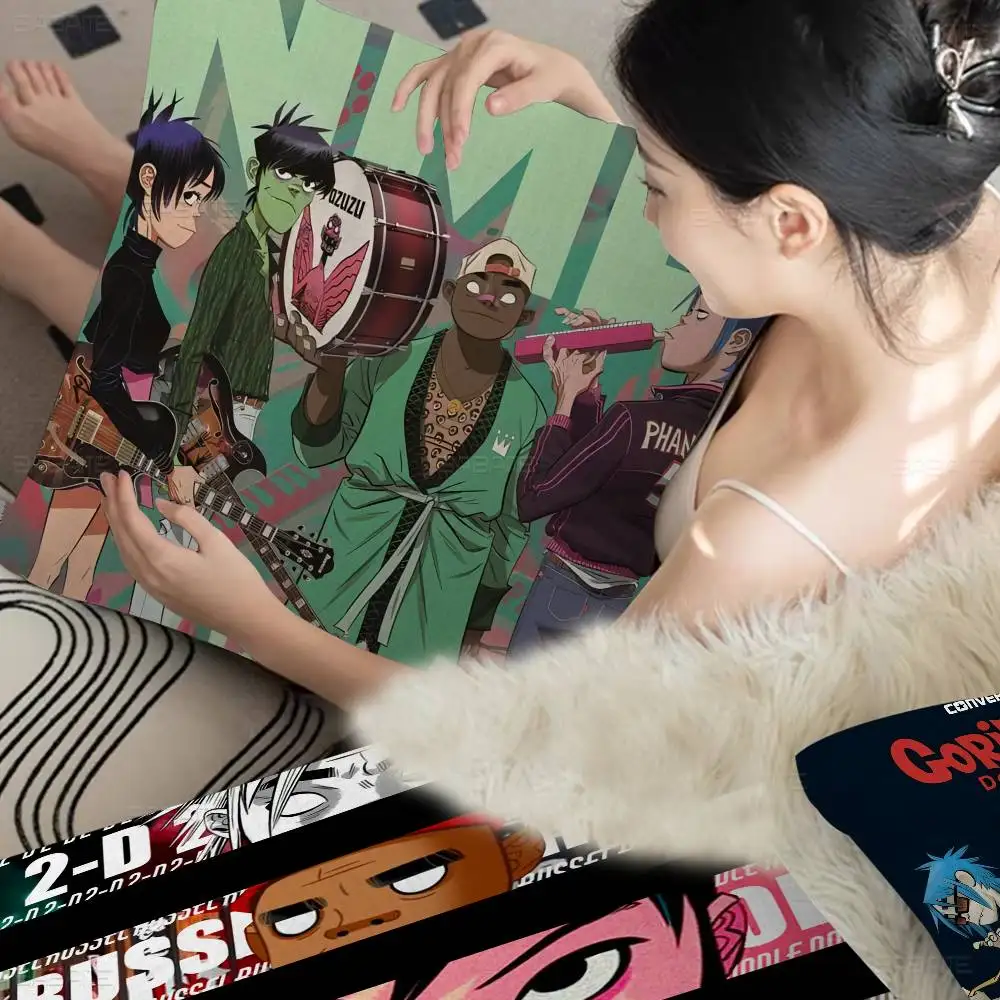 

Retro Gorillaz Posters Music Prints 45*45cm Cushion Cover Pillow Cover Decor Pillowcase Home Pillowcase For Couch Pillow