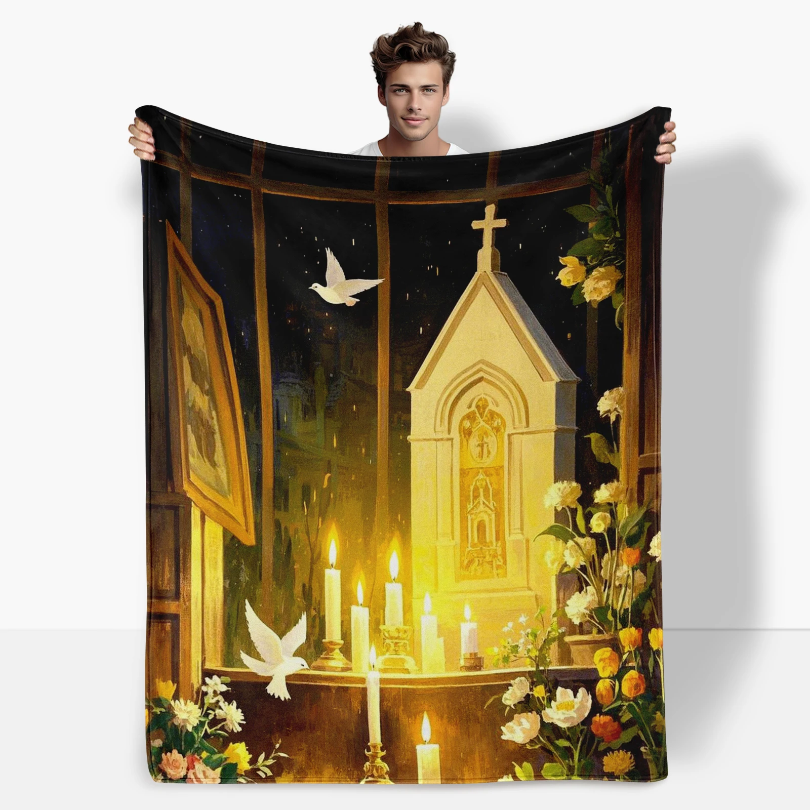

Cemetery Candles And Flowers Theme This Blanket Is A Thoughtful Gift For Remembrance