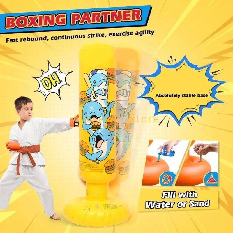 E7CE Kids Giovani gonfiabile gonfiore del cartone animato pattern pvc bilanciamento attrezzatura da allenamento giocattolo