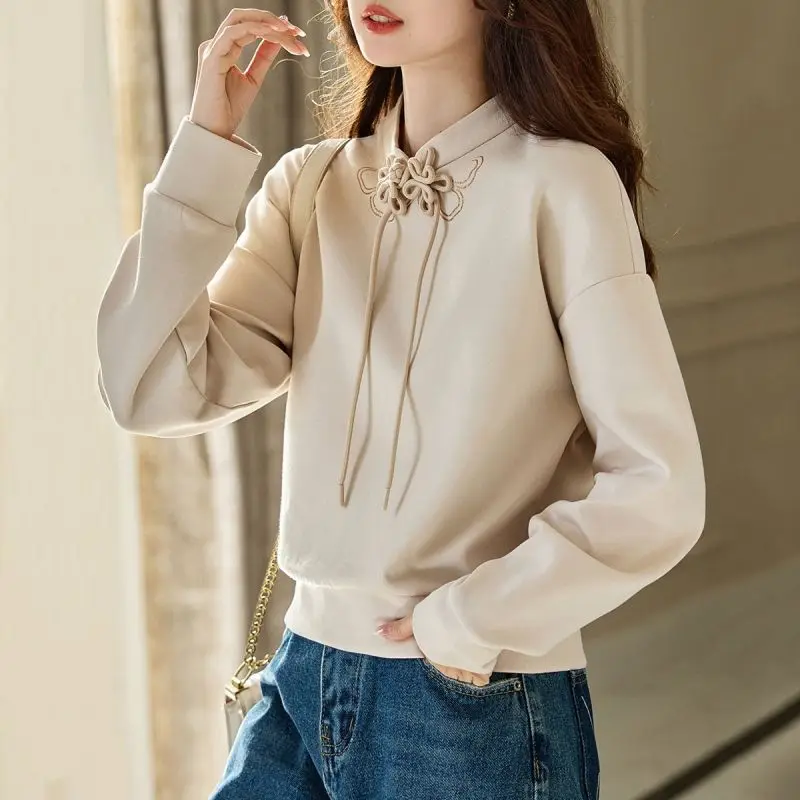 

Sweatshirt Winter Clothes Women Spring and Autumn/Winter New Fashionable Korean Edition Slim and Versatile Style Solid Color