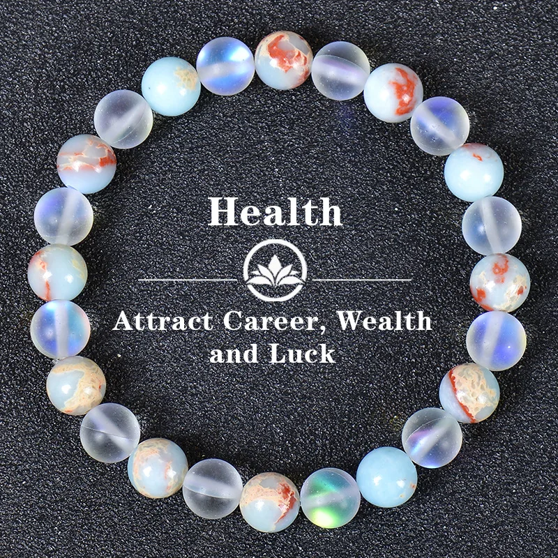 6pcs Chakra Health Bracelet Balancing Mixed Gemstones Stretchy Wellness Jewelry Energy Elastic Spiritual Healing Jewelry Gift