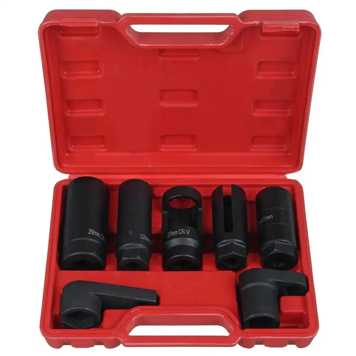 7pcs/Kit Universal O2 Oxygen Lambda Sensor Socket 6 Point Wrench Tool Remover Installer Set with Box