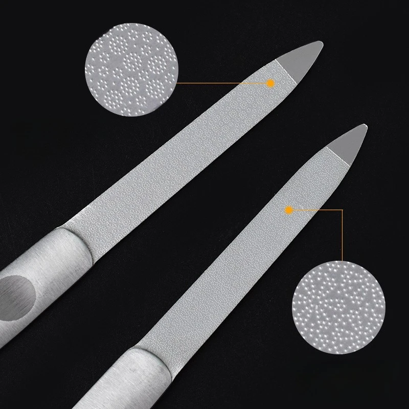 1PCS Professional Stainless Steel Nail File Buffer Metal Double Side for Professional Finger Toe Nail Care Tools