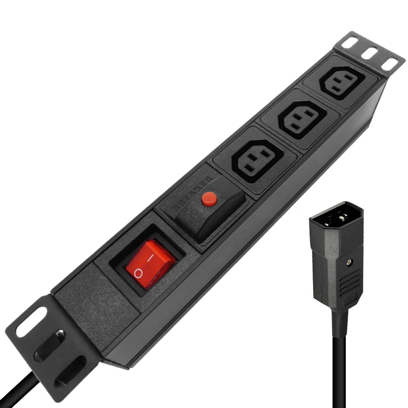 Блок распределения 3 AC C13, с защитой от утечек, сетевой шкаф с удлинителем 2 м, вилка стандарта Великобритании, ЕС, США, C14, Австралии