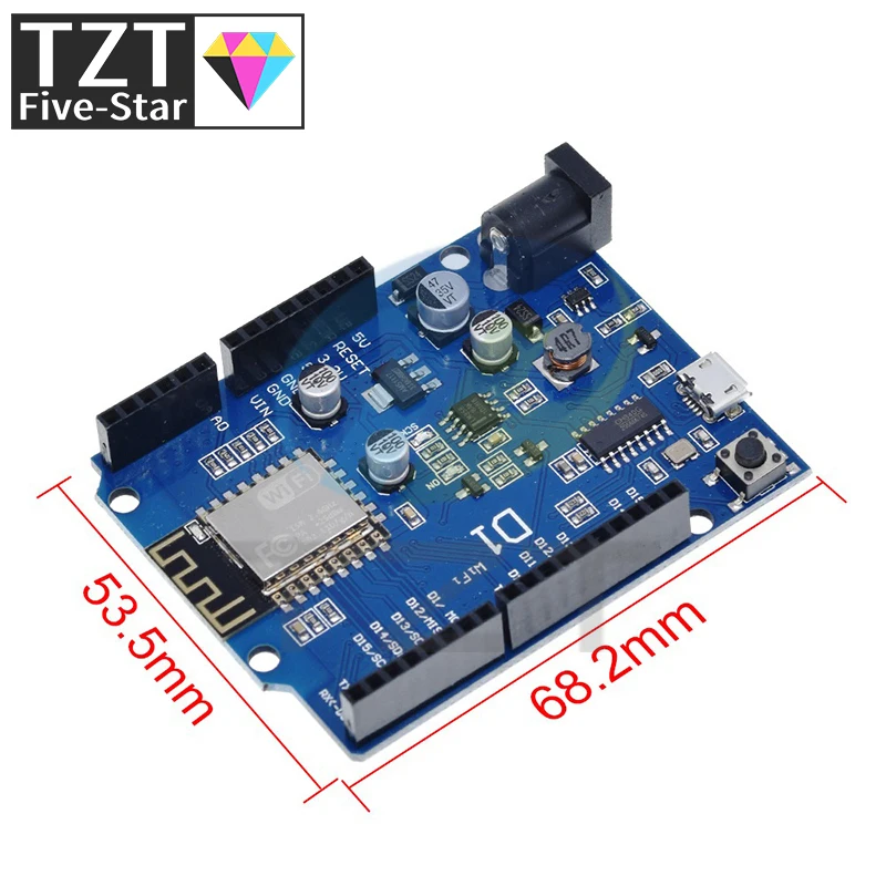 ESP-12E WeMos D1 UNO R3 CH340 CH340G WiFi Development Board Based ESP8266 Shield Smart Electronic PCB For Arduino Compatible IDE