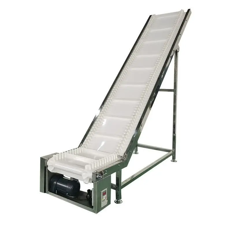 Customized Stainless Steel Foodgrade Conveyor with Skirted Baffle Inclined Elevator304stainless Steel High Temperature Resistant