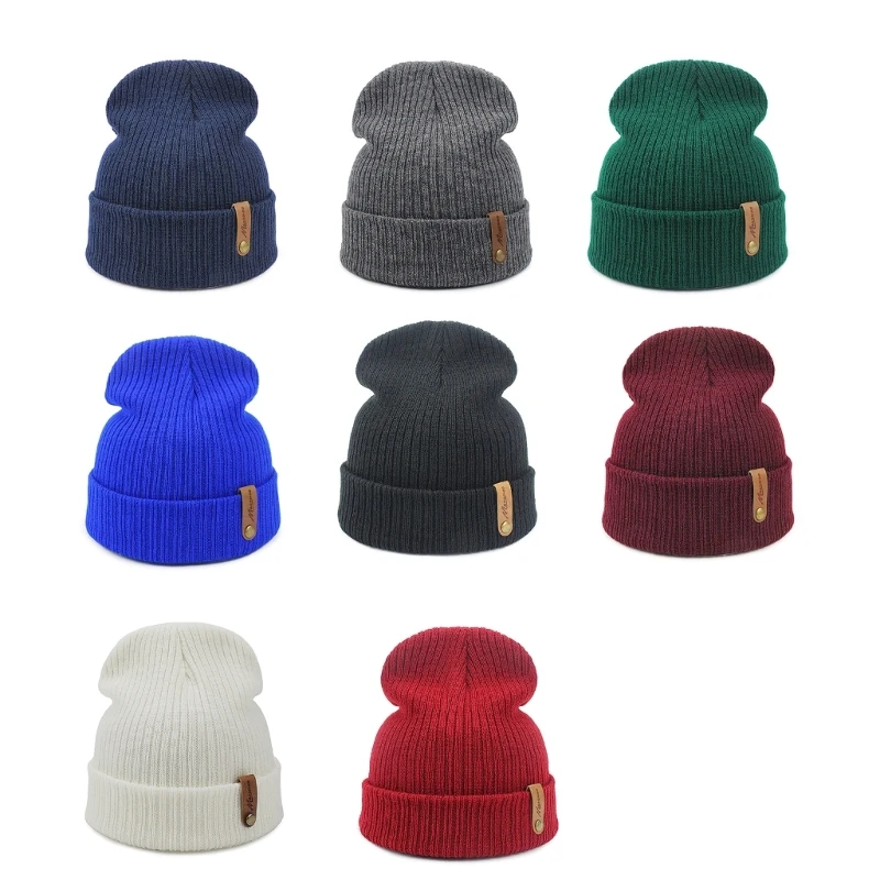 Stylish Streetwear Knitted Hat Winter Warm Acrylic Wool Hat Men Women Teens Hat