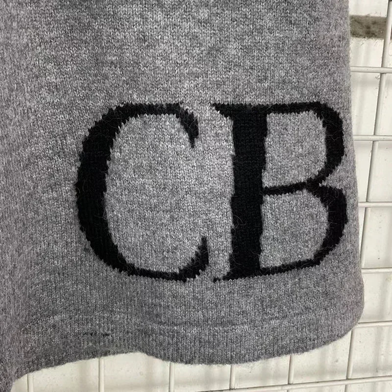 25SS Classic CB Logo Jacquard Knit Woolen Shorts Women Top Quality Oversized Casual Shorts Apricot Mens Shorts