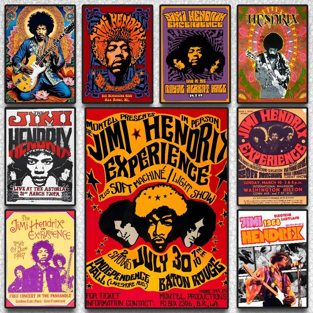Музыка Джими Хендрикса, постер с полосой, HD Art, липкая стена, водонепроницаемый, для дома, гостиной, спальни, бара, эстетическое украшение