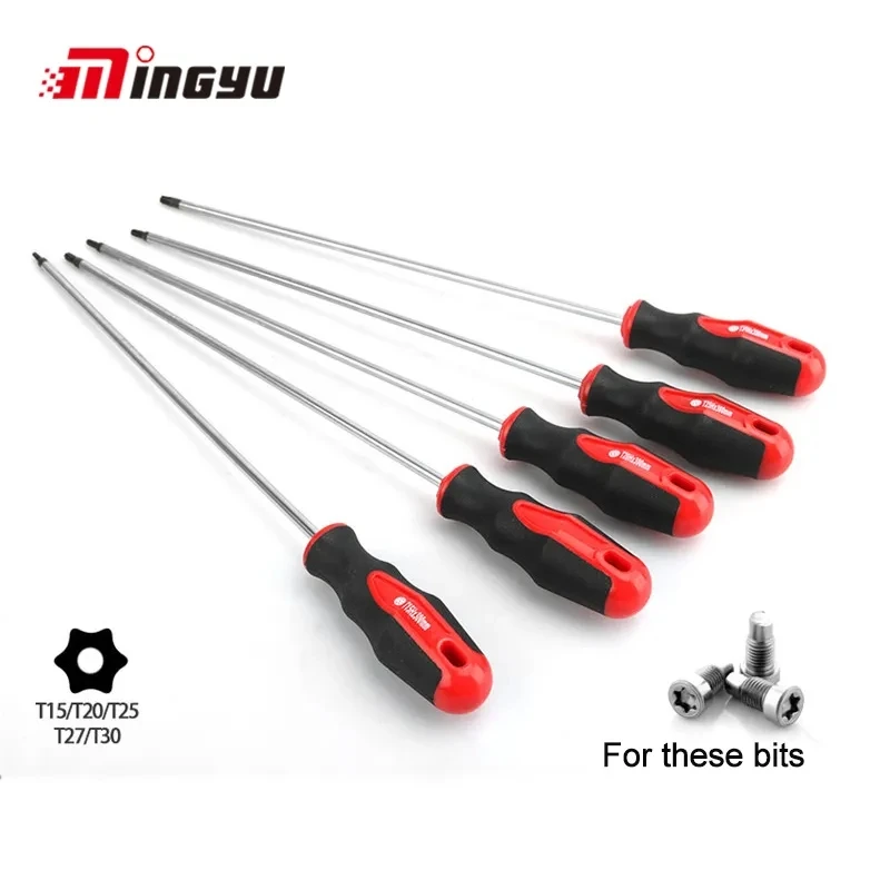 

5pcs 400mm Extra Long Phillips Screwdrivers with Holes S2 Steel T15 T20 T25 T27 T30 Magnetic Screwdriver Repair Hand Tools