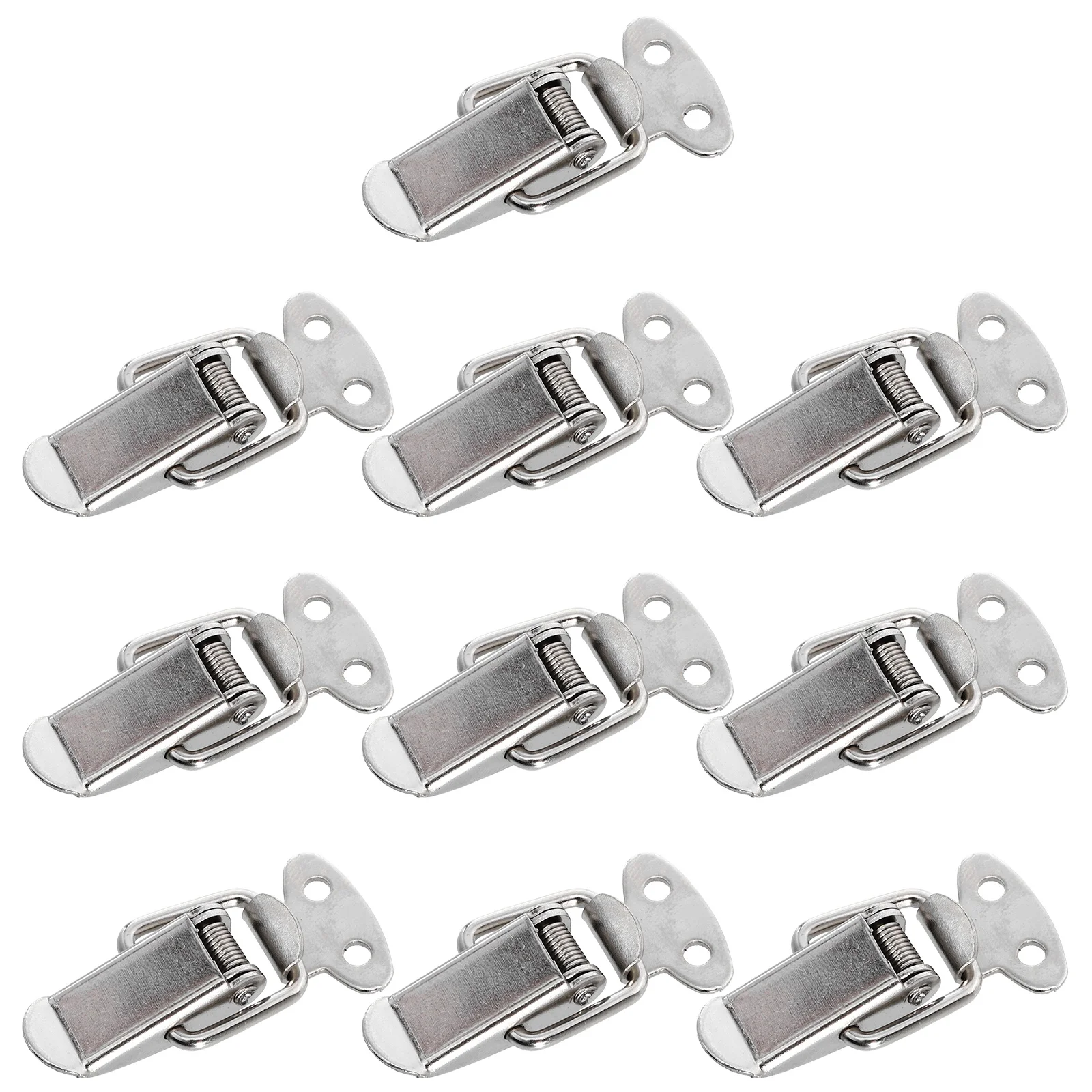 

10pcs Spring Hasp Lock Spring Buckle Lock Metal Toggle Latch For Wooden Case Box Cabinet Durable Storage Fastener Buckle