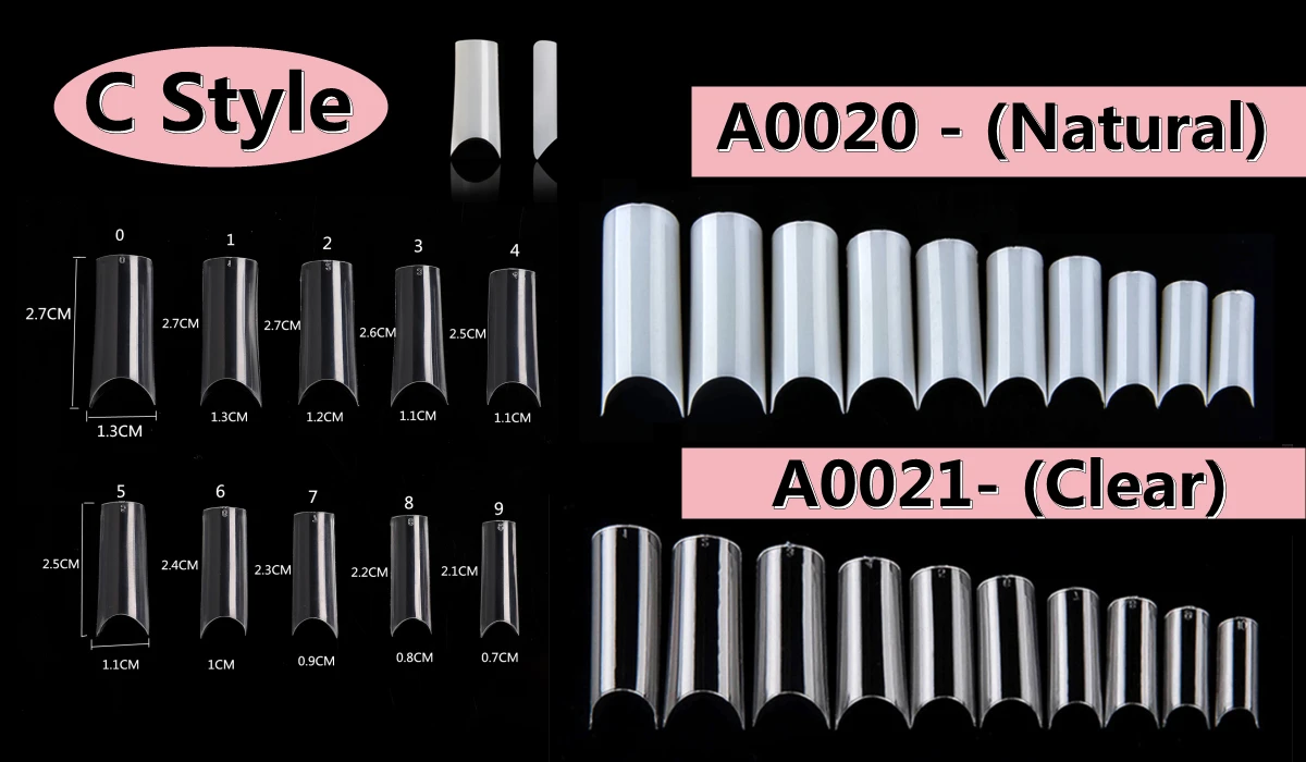 Makartt Künstliche Nagelspitzen 500 Stück Mandelform Vollabdeckung Gel-Spitzen Falsche Acrylnägel Stiletto Coffin Press-on Nägel Klar Natürlich – Detail 22