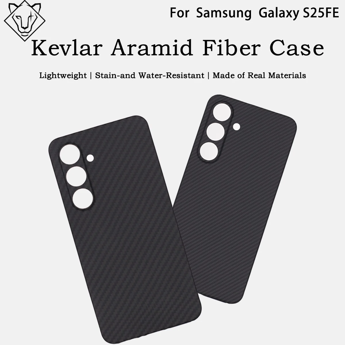 حافظة من ألياف الأراميد لهاتف سامسونج جالاكسي S25Fe حافظة من ألياف الكربون S24Fe غطاء هاتف 600D حافظات ألياف الأراميد رفيعة للغاية