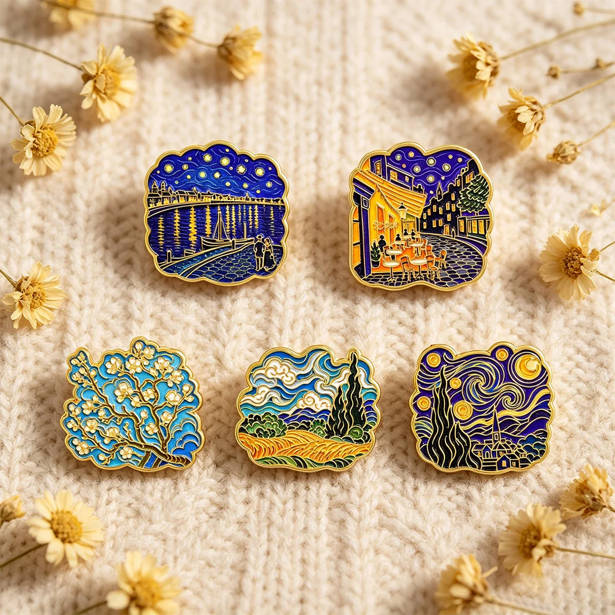 Enamel Pin Set - 5개 세트 반 고흐 아트 에나멜