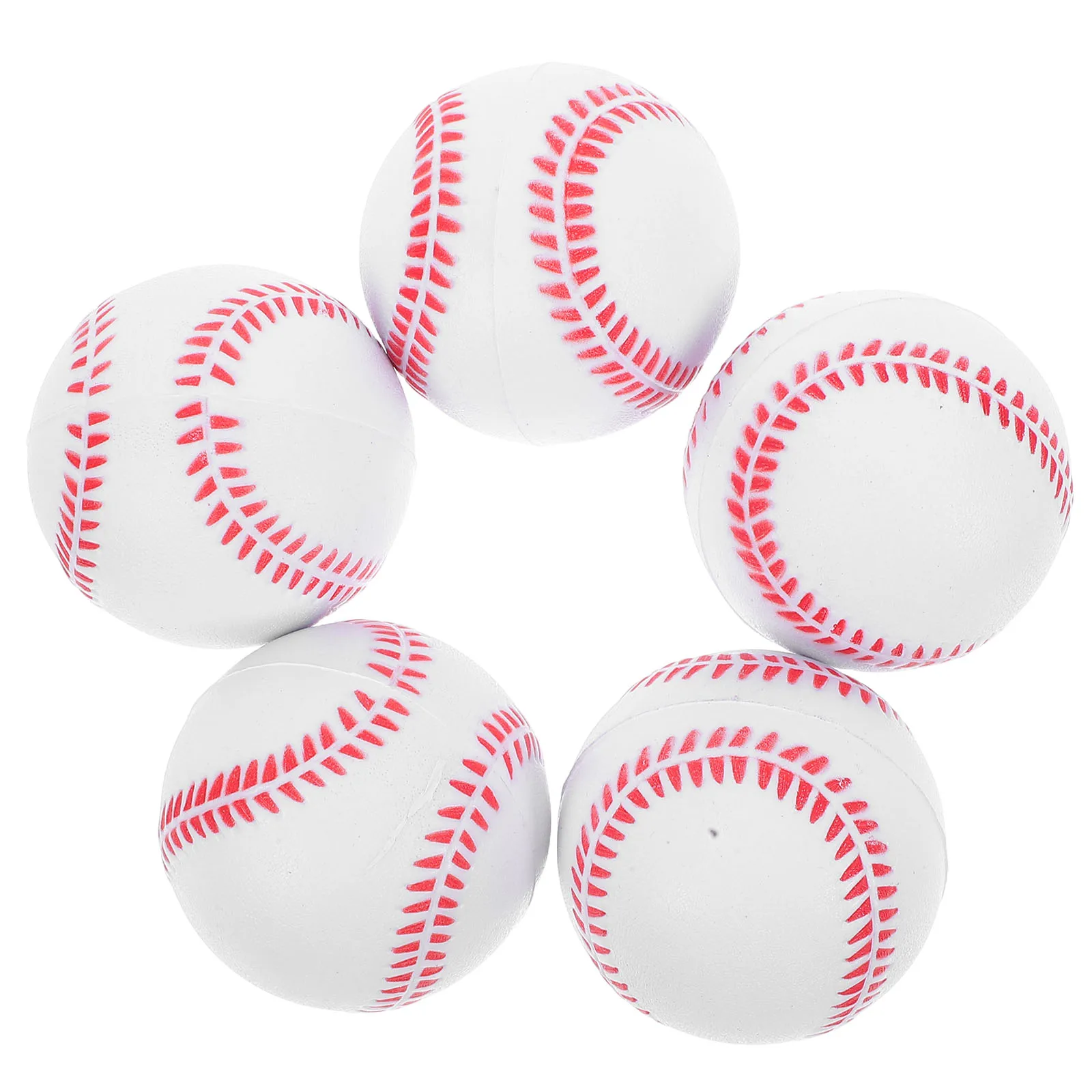 

5Pcs Sports Baseball 63x63x63mm White Rubber Balls Bouncy Toy for Kids Outdoor Activities Training Softball