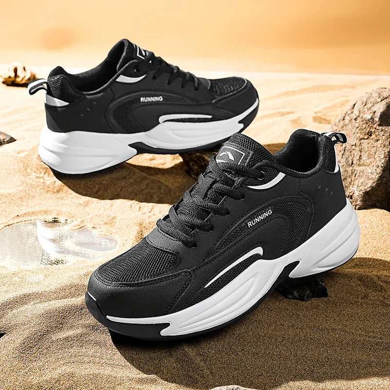 

Four Seasons Men's Shoes 2025 New Breathable Mesh Thick soled Sports Shoes for Youth Versatile Casual Running Shoes
