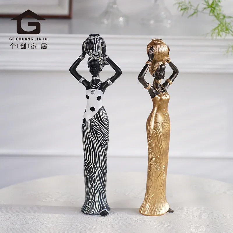 

Creative African vivid character resin crafts, exotic home decor, living room foyer, wine cabinet, TV cabinet decorations