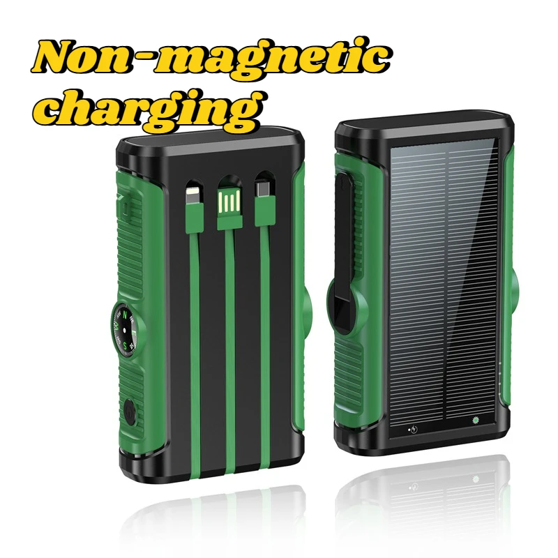 2025 NIEUWE Zonne-energie Bank 20000 mAh 22,5 W Magnetische Draadloze Powerbank Handslinger met Kabel Draagbare Oplader voor Outdoor Camping