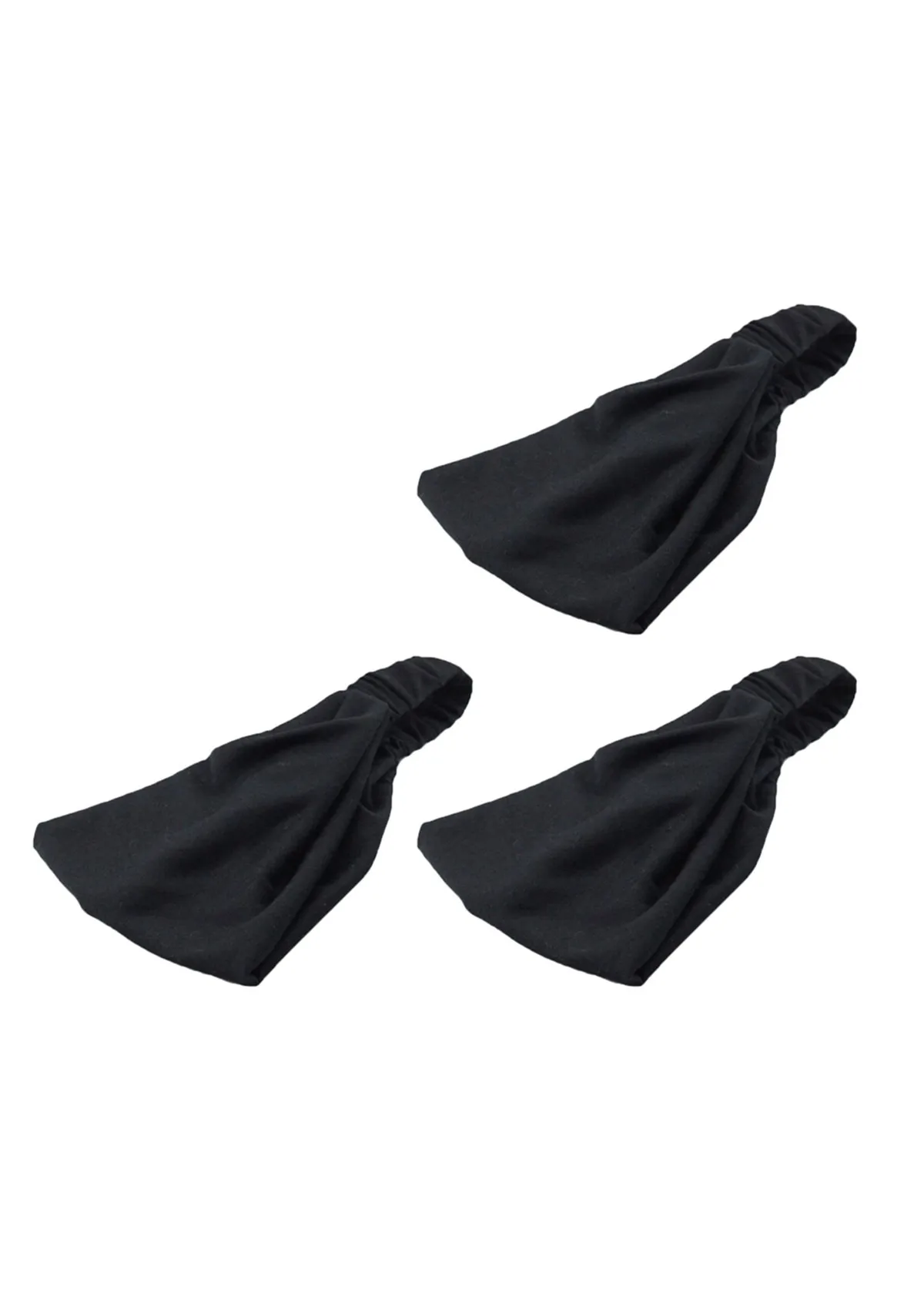 

3Pcs Yoga Headband Non Slip Soft Lightweight Exquisite Stitching Charming Elegant for Women Sports Dancing Yoga Exercises Black