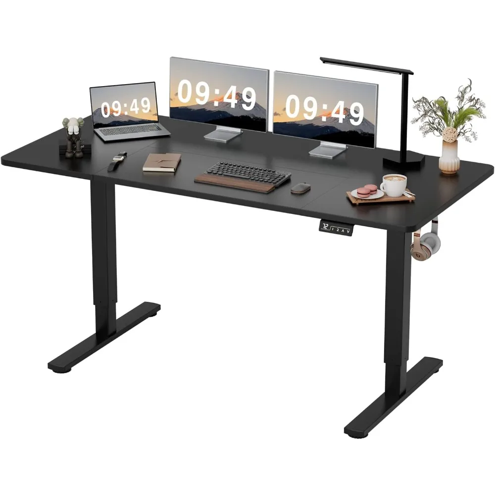 

Electric Height Adjustable Standing Desk Large 63 x 24 Inches Sit Stand up Desk Home Office Computer Desk Memory Preset