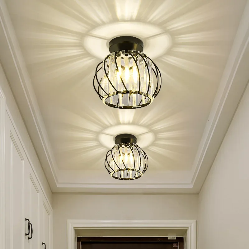 Plafonnier LED en cristal pour la décoration intérieure moderne, lampe, allée, couloir, escalier, salon, chambre, salle à manger, cuisine