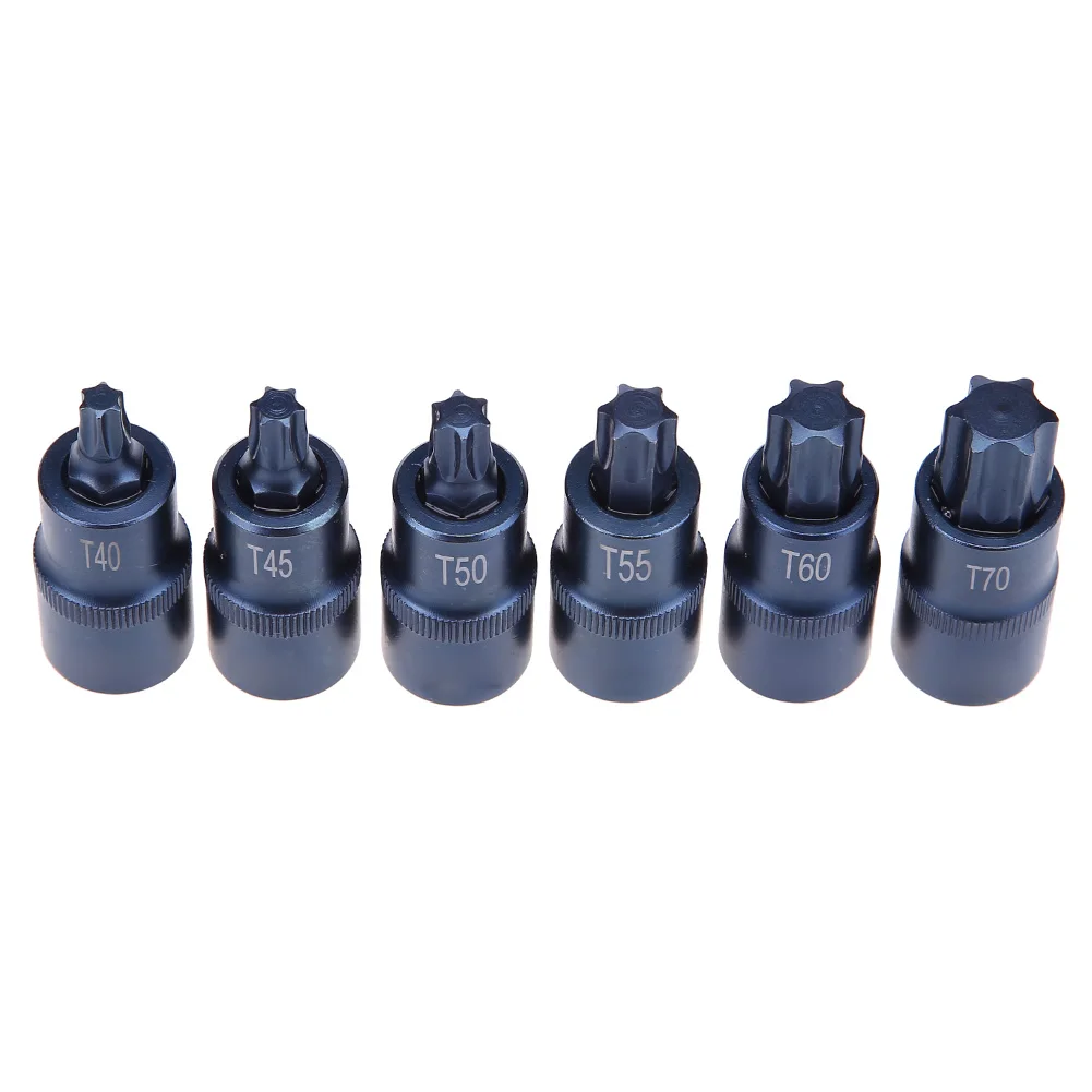 Imagem -02 - Torx Chave de Fenda Bit Soquete Bits Adaptador para Chaves de Fenda T30 T35 T40 T45 T50 T55 T60 T70 Unidade Soquete Reparação Ferramenta Mão