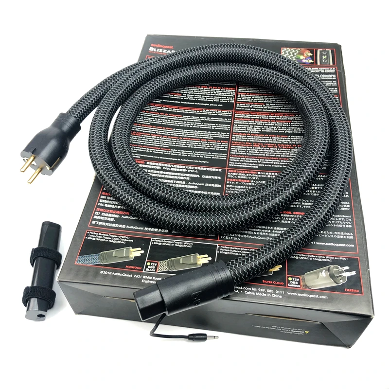 New Blizzard High-Purity True-Concentric Hi-Fi Audio AC Power Cable US / EU Plug with 72V Battery Dielectric Bias System