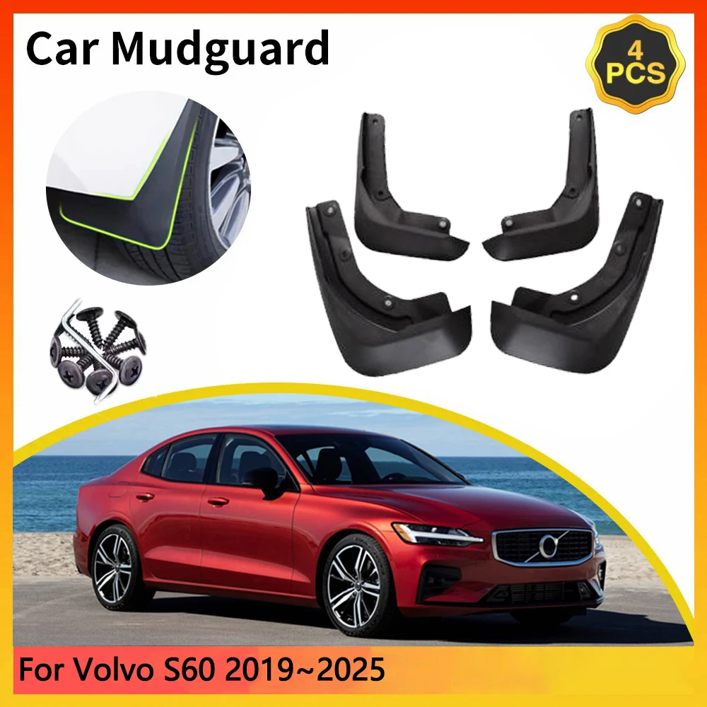 

For Volvo S60 2019~2025 2020 2021 MK3 3th 3Gen Car Mudguards Mudflap Mudguard Splash Guards Mud Flaps Fender accessories Auto