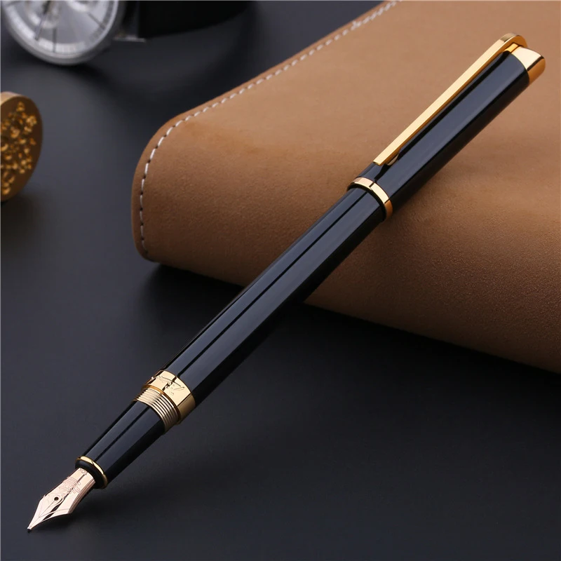 

Picasso 82 10K Gold Nib Fountain Pen Metal Black Barrel High Quanlity Ink Pen Fine 0.5 Luxurious Writing Gift Pen Set