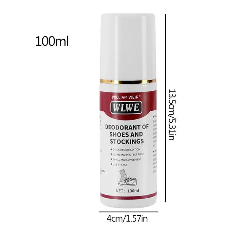 100ml Shoe Deodorizer Spray Smell Remover Foot Effective Freshener Spray No Rinse Sneaker Leather Cleaner Mildew Proofing Agents