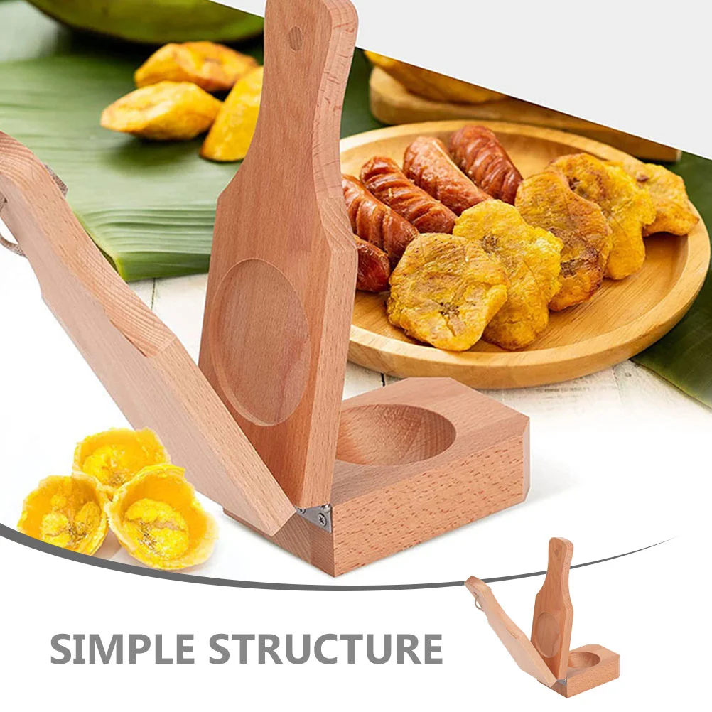 Crusher Banana Press Plantain Maker Wooden Tostone Tortilla Tool Tostones Manual Potato