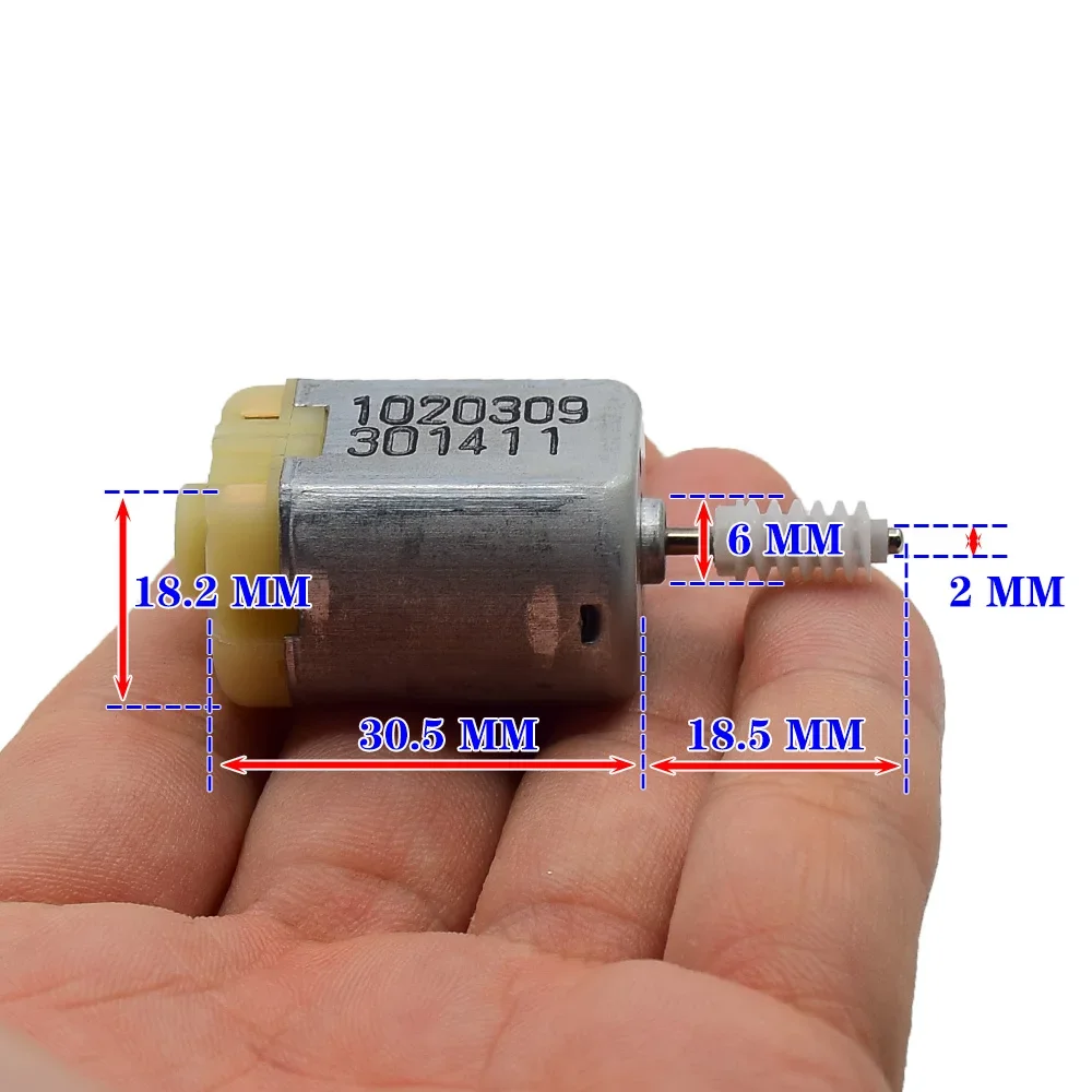 JHONHON FC-280 Carbon Brush Motor DC 12V-24V Mini 24mm Engine Plastic Worm Gear for Central Control Lock/ Folding Mirror of Car